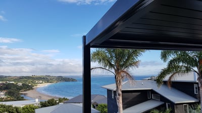 Beachside home with pergola