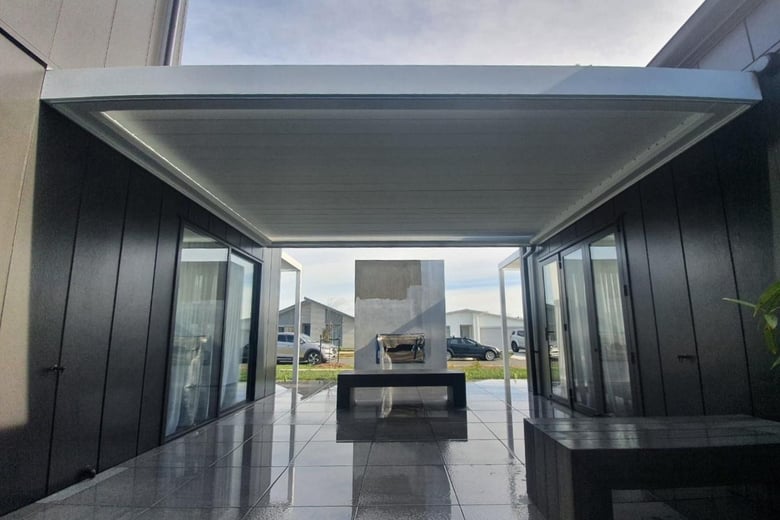 LED strip lighting added to louvre roof