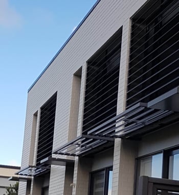 Fixed louvre blades and canopies - Stonefields Special Housing Development