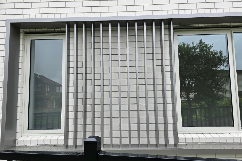 Barbarich Drive window shroud and louvres Barbarich Drive window shroud and louvres