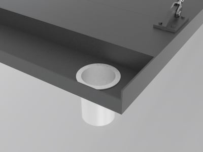 Down pipe dropper for door canopy