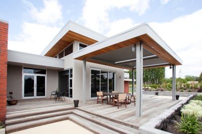 Pergola with timber finishes