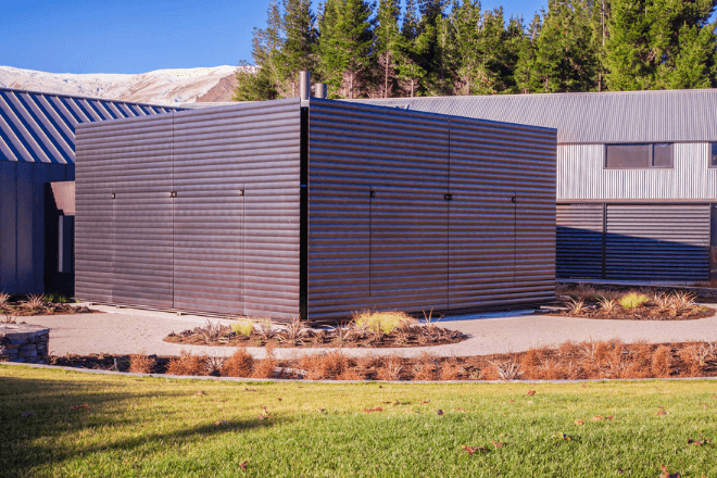 Motorised louvres used to conceal a room