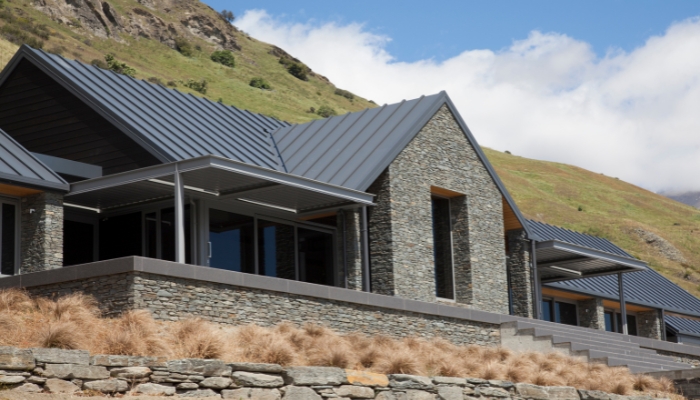 South Island architectural home with Aurae louvre roof