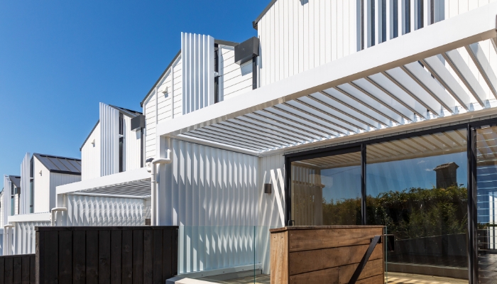 Auckland townhouses with Aurae louvre roofs