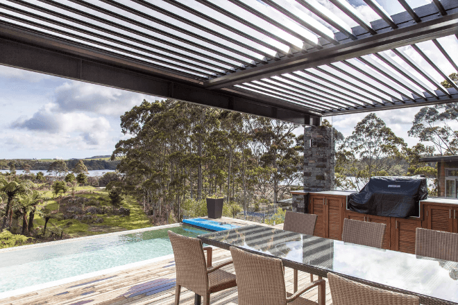 Cable bay opening louvre roof project