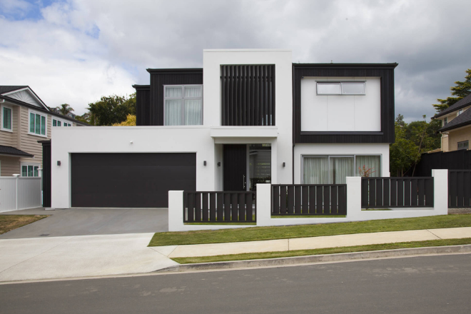 Fixed louvre panels used on the exterior of a home Fixed louvre panels used on the exterior of a home