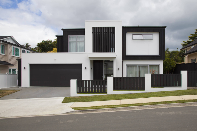 Fixed louvre panels used on the exterior of a home